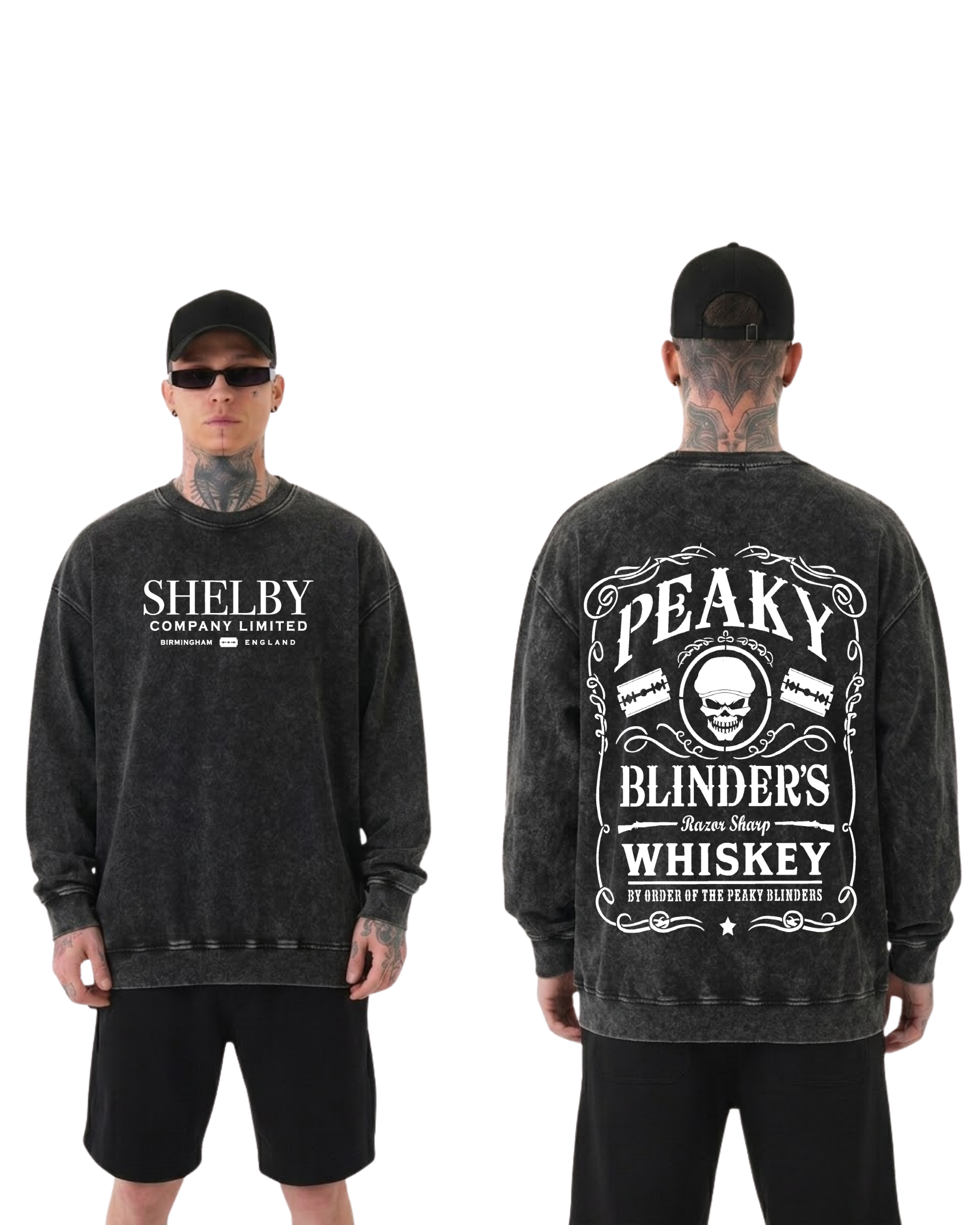 Peaky Blinders Movie Retro Washed Sweatshirt Cotton Graphic