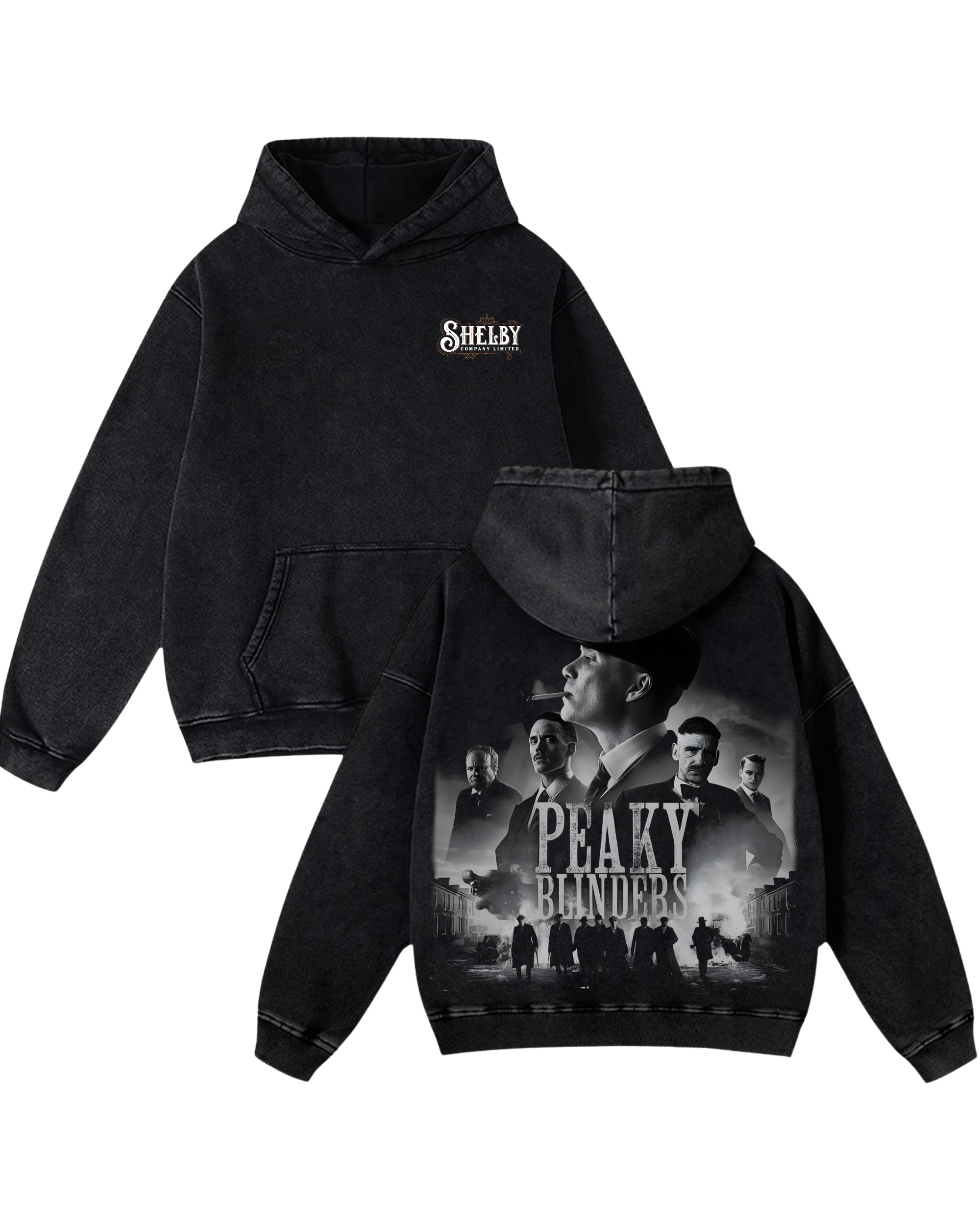 Peaky Blinders v2 Movie Retro Washed Hoodie Cotton Graphic