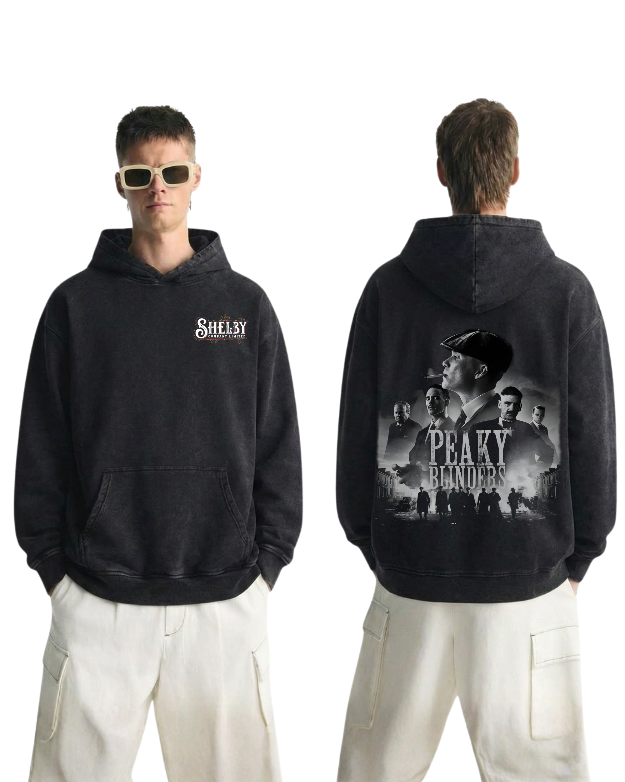 Peaky Blinders v2 Movie Retro Washed Hoodie Cotton Graphic