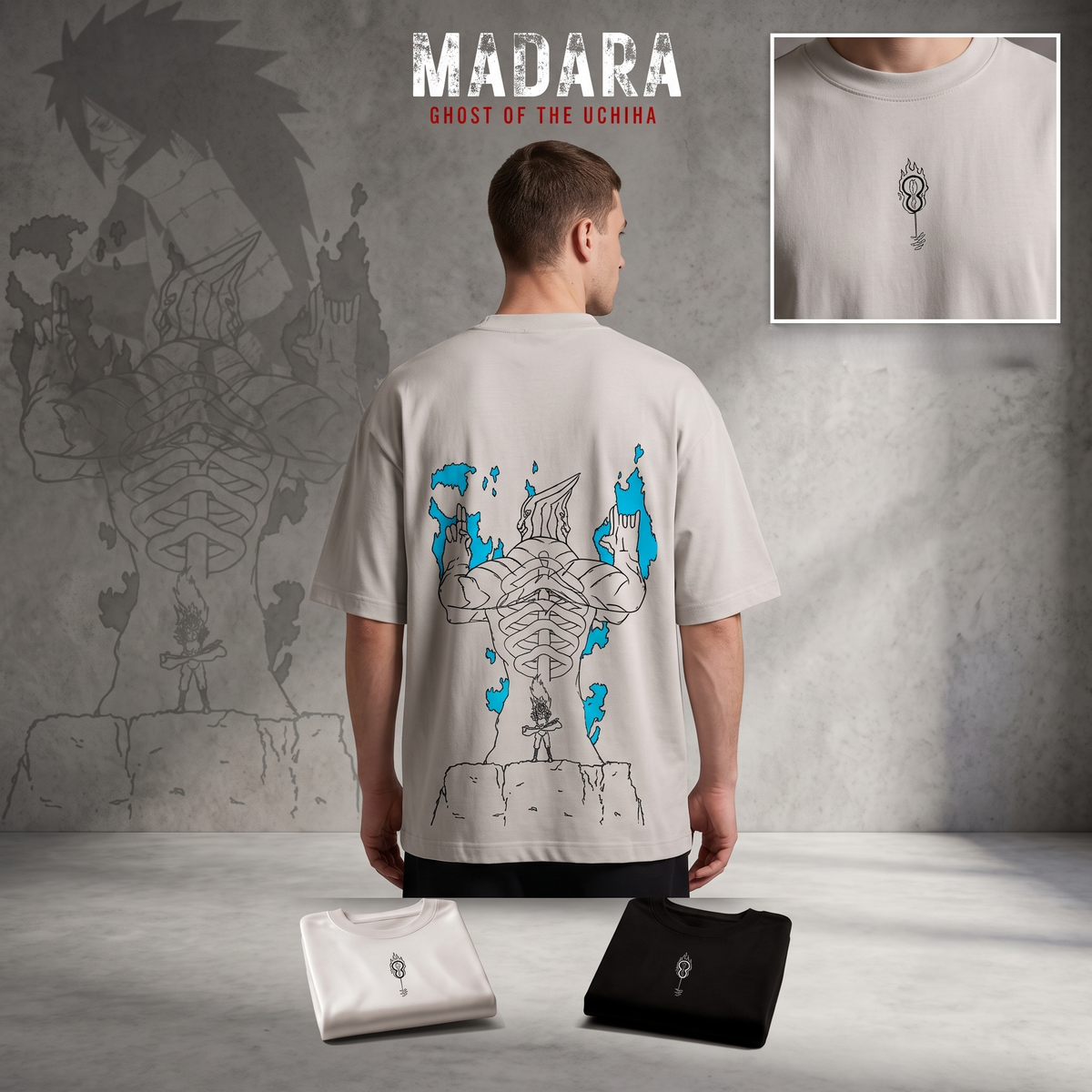 Madara "Ghost of the Uchiha" Oversized Graphic T-Shirt