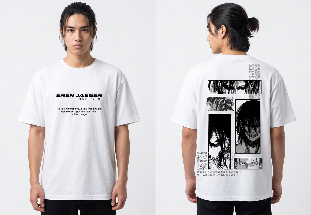 Eren Yeager v2 Anime T-Shirt "Emperor Eldia" - Graphic Streetwear Tee