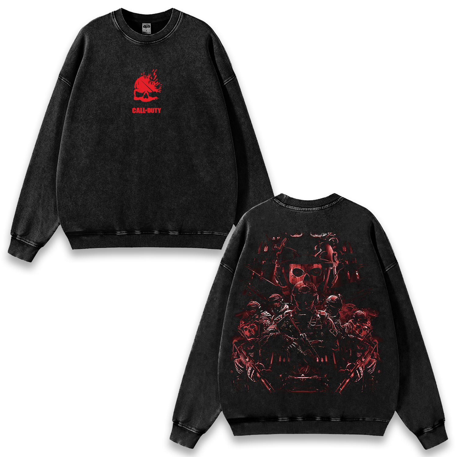 Simon Ghost Riley Call of Duty Wash Sweatshirt Graphic Game Streetwear v2
