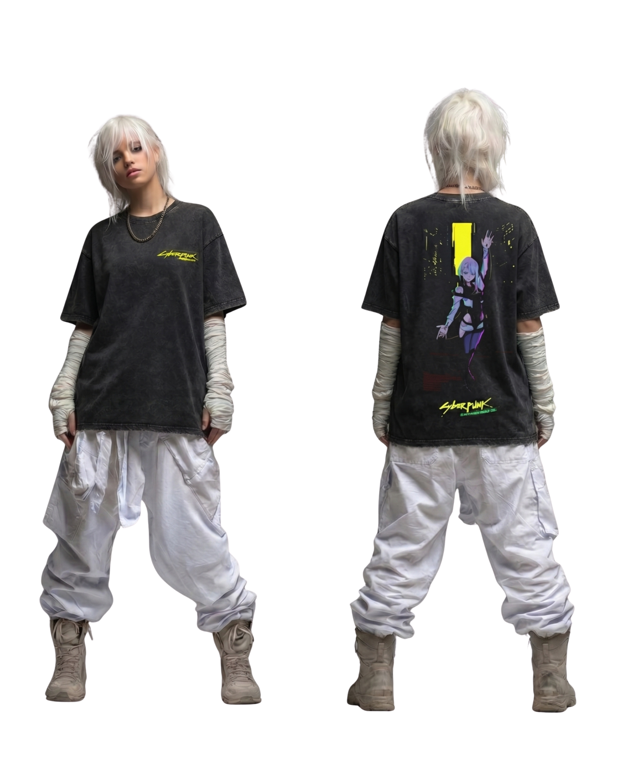 Lucy Anime Cyberpunk Edgerunners Washed Cotton Graphic Tee