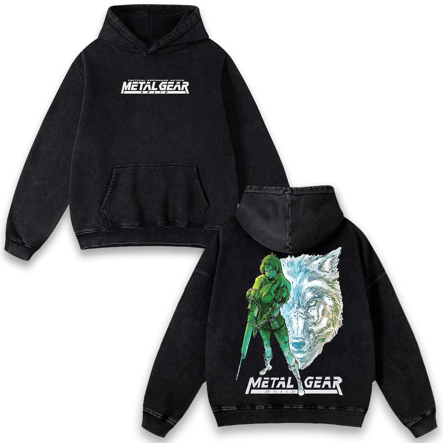 Metal Gear Solid Sniper Wolf Wash Hoodie Game Graphic Streetwear