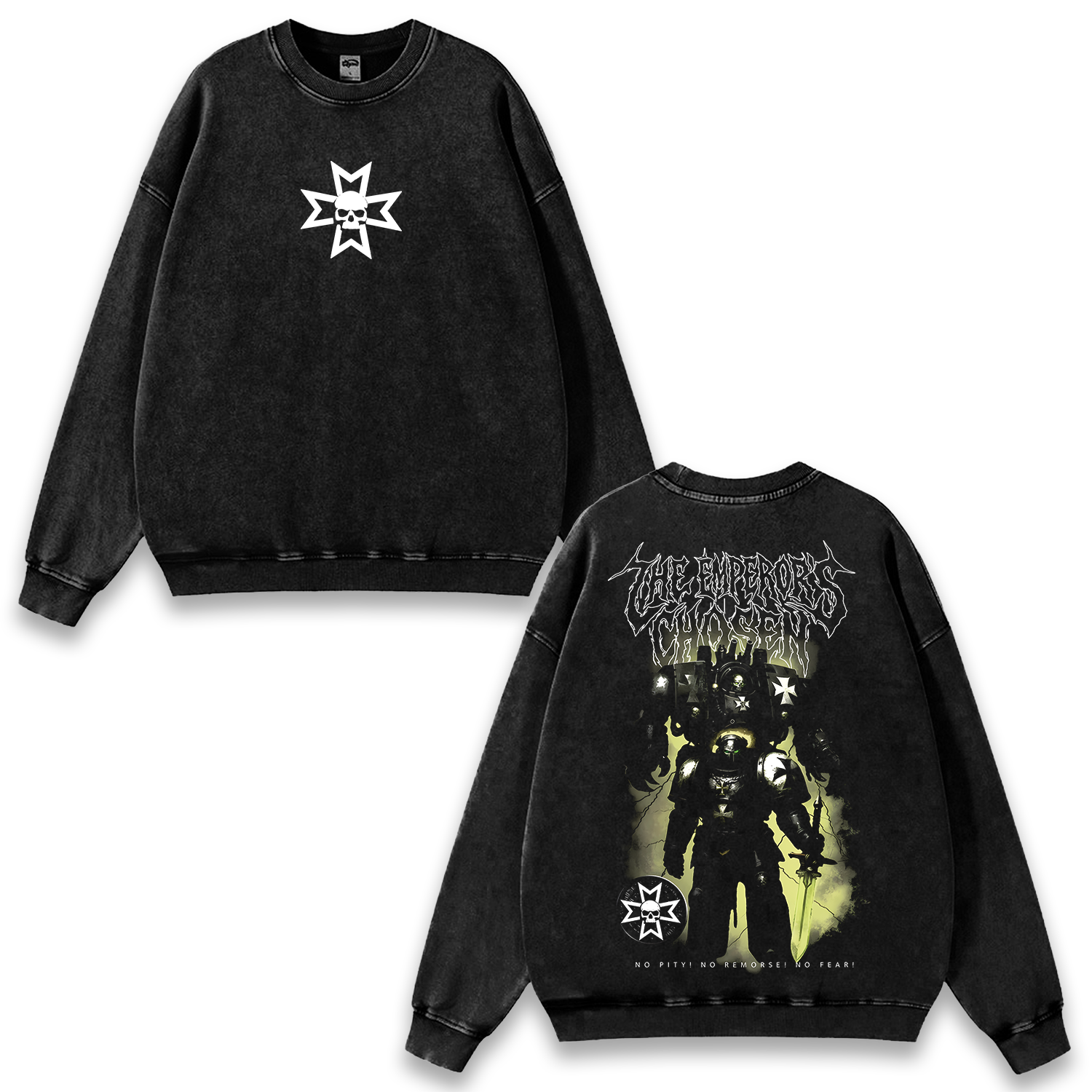 WARHAMMER 40K The Emperors Chosen Wash Sweatshirt Game Streetwear