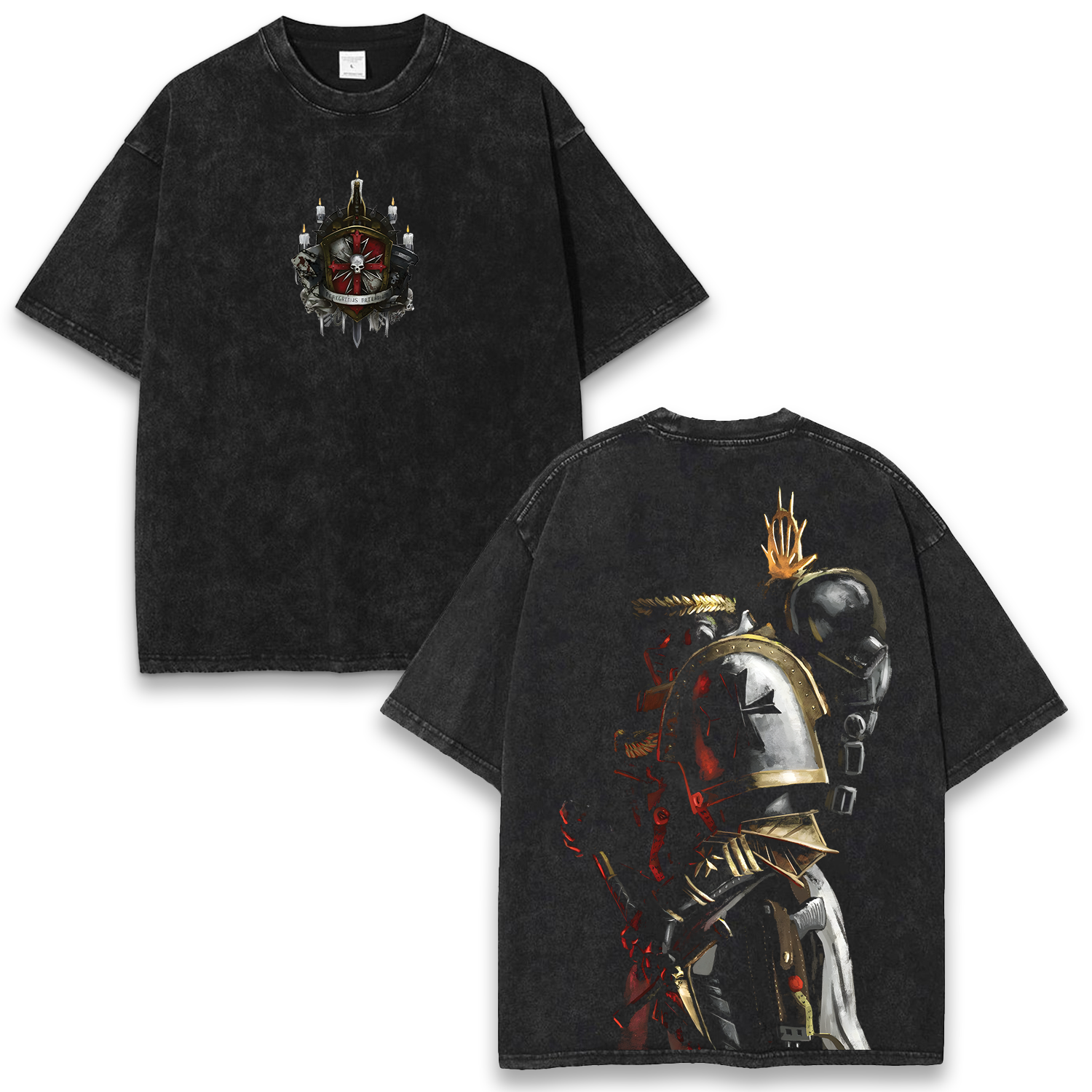 WARHAMMER 40K Emperor's Champion Wash T-Shirt Game Graphic Streetwear