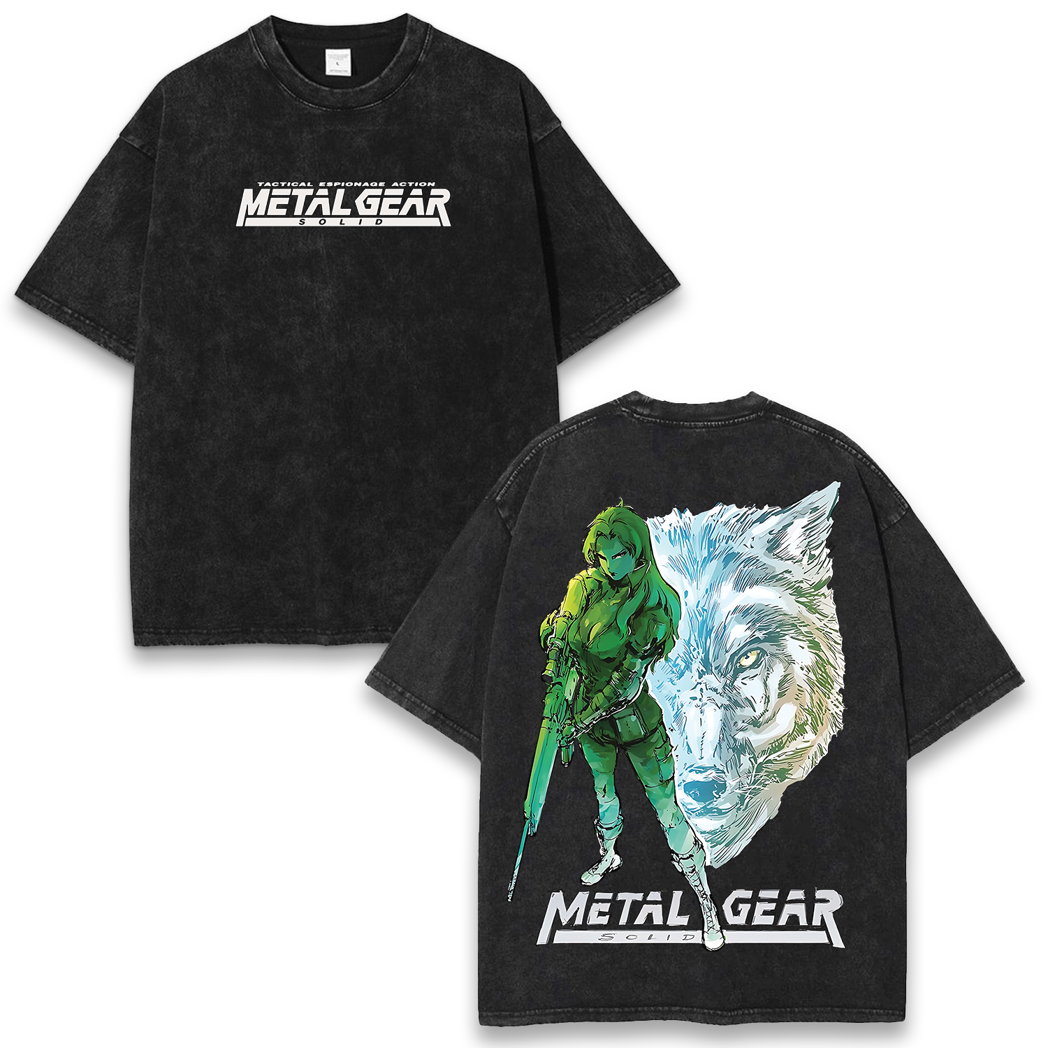 Metal Gear Solid Sniper Wolf Wash T-Shirt Game Graphic Streetwear