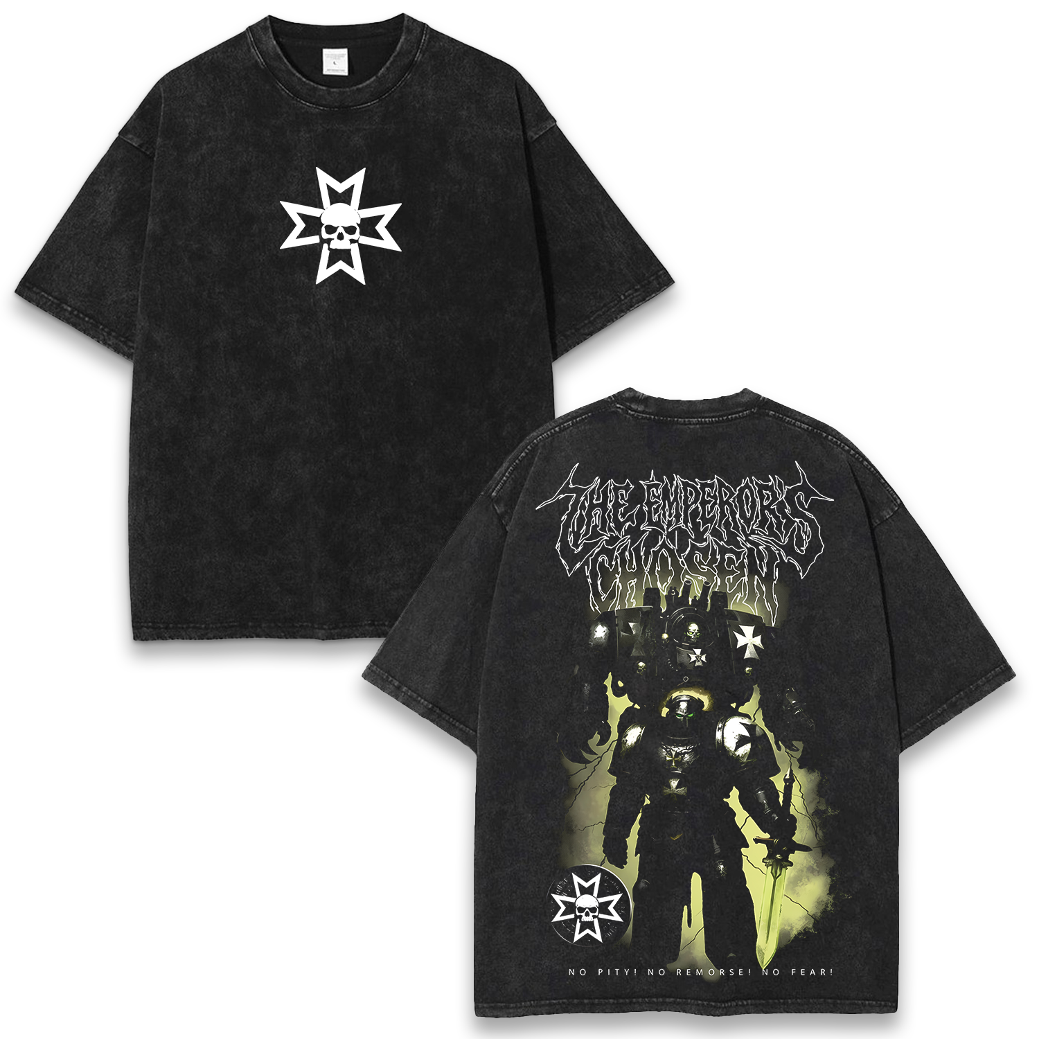 WARHAMMER 40K The Emperors Chosen Wash T-Shirt Game Streetwear