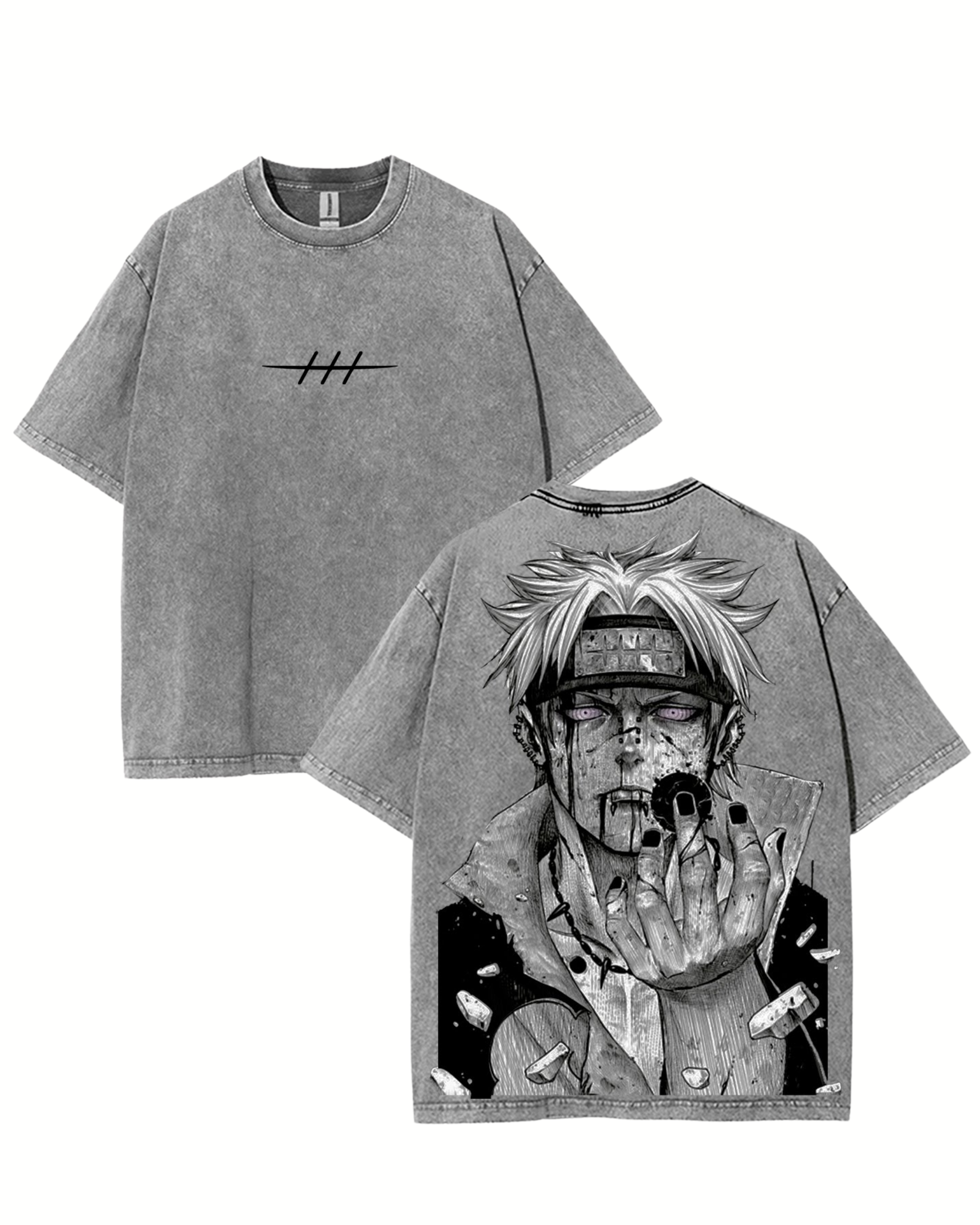 Retro Style Pain Nagato v1 Anime Naruto Washed Cotton Graphic Tee