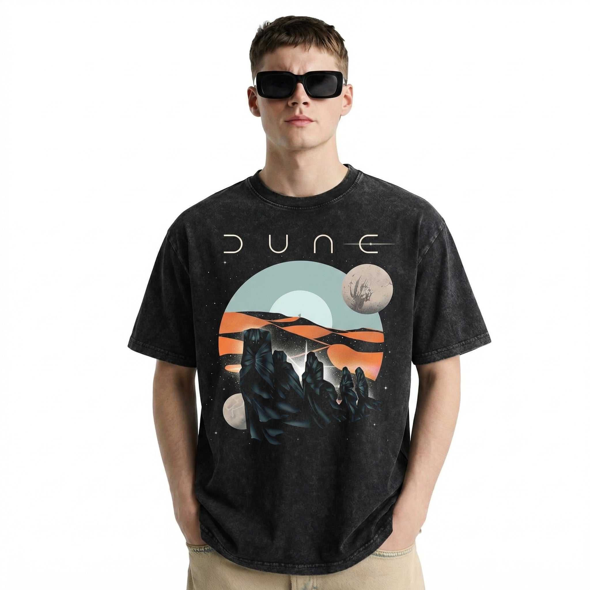 Sci-Fi Dune Movie Retro Washed Cotton Graphic Tee