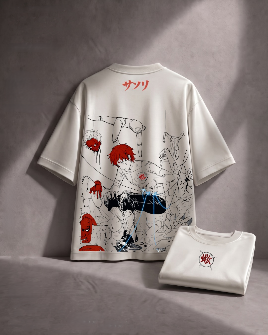 Sasori Inspired Oversized Graphic T-Shirt Anime Streetwear