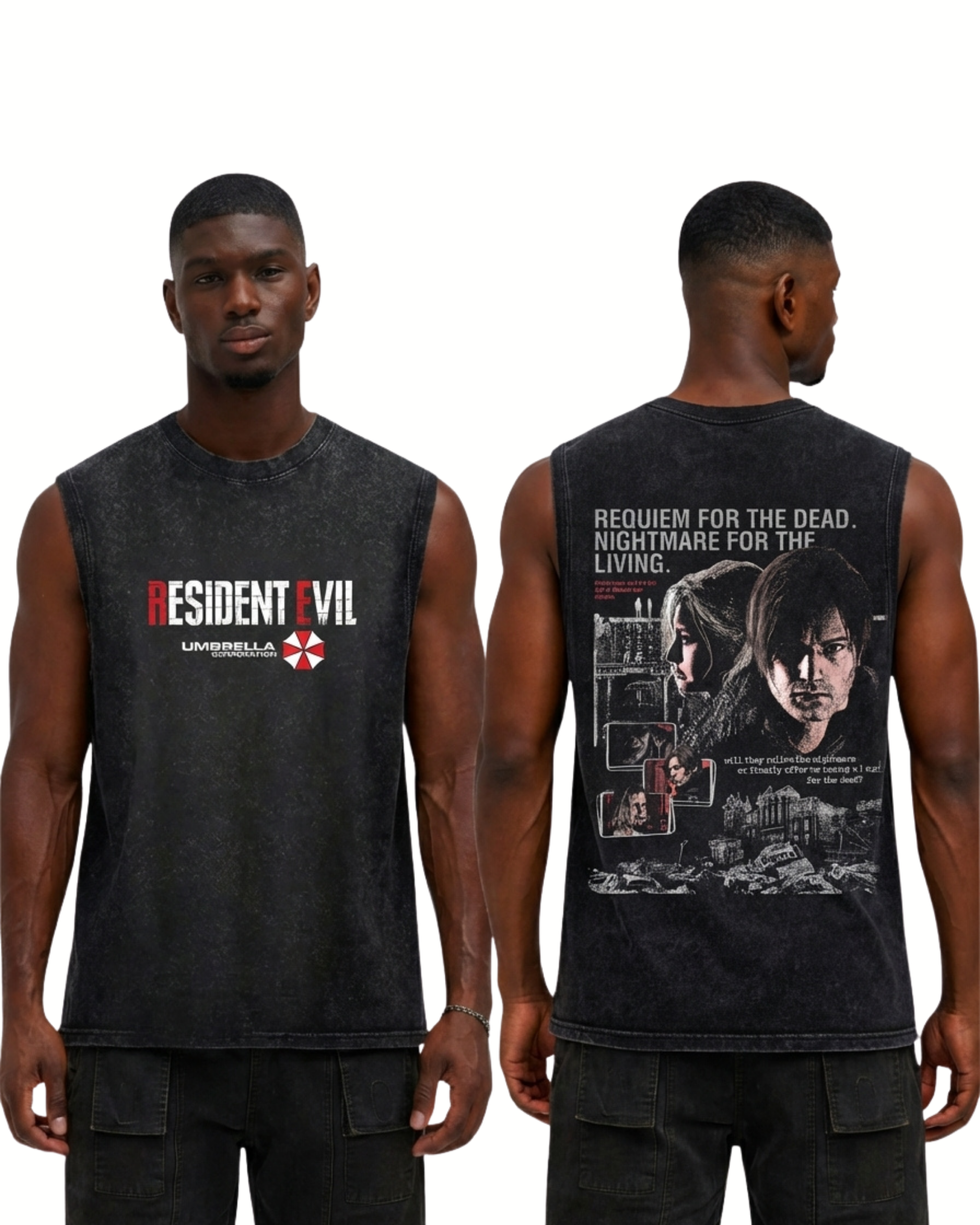 Resident Evil Requiem Gaming Washed Tanktop Cotton Graphic Tee